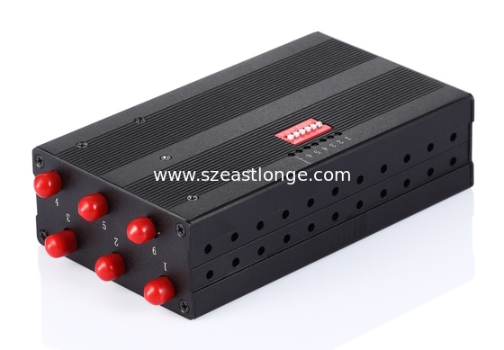 10m Portable Cell Phone Jammer 6 antennas Built in 7.4V 3600mAh Li-ion battery