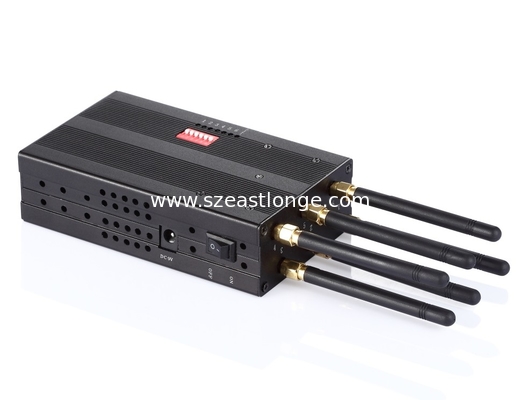 10m Portable Cell Phone Jammer 6 antennas Built in 7.4V 3600mAh Li-ion battery