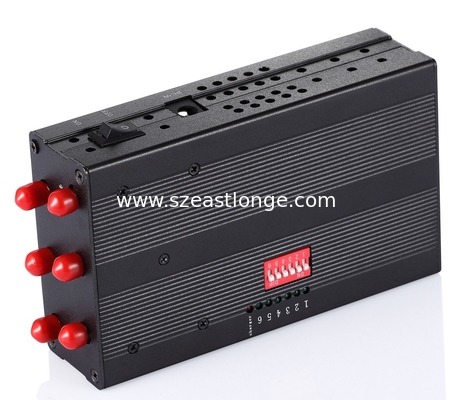 10m Portable Cell Phone Jammer 6 antennas Built in 7.4V 3600mAh Li-ion battery